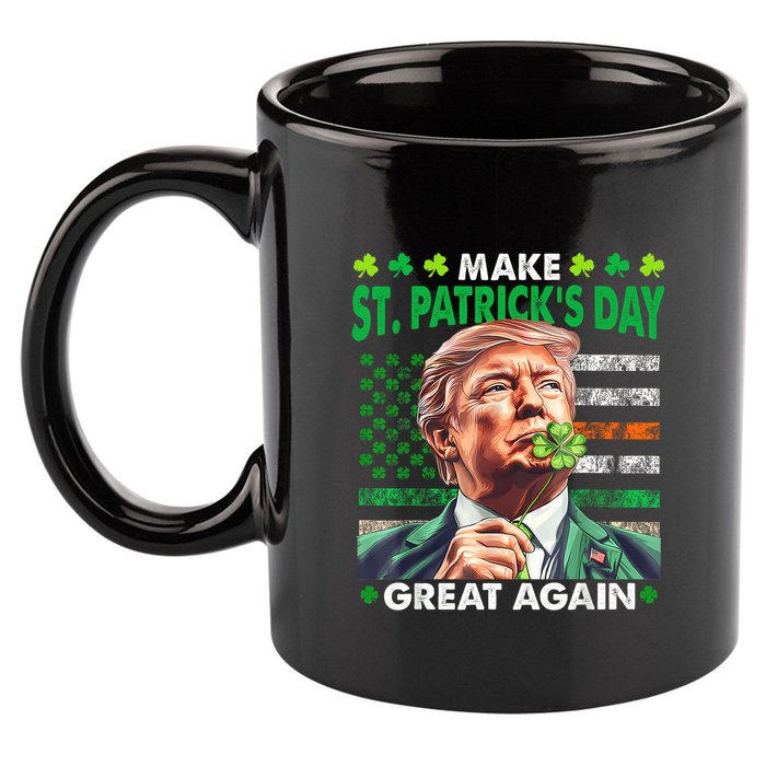 Trump Make St Patricks Day Great Again Irish American Flag 11oz C Handle Ceramic Mug