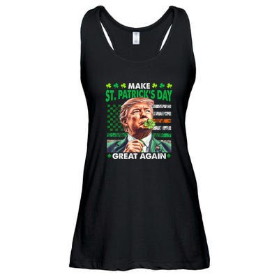 Trump Make St Patricks Day Great Again Irish American Flag Ladies Essential Flowy Tank