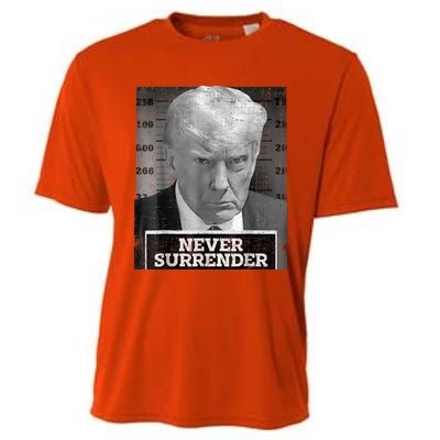 Trump Mug Shot - Donald Trump Mug Shot - Never Surrender Cooling Performance Crew T-Shirt