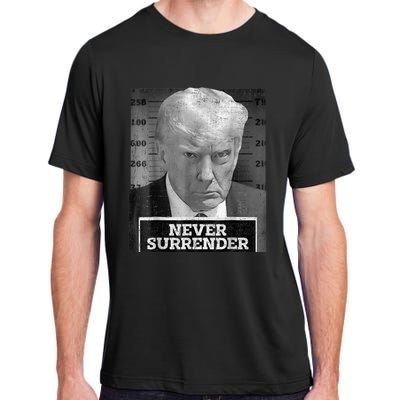 Trump Mug Shot - Donald Trump Mug Shot - Never Surrender Adult ChromaSoft Performance T-Shirt