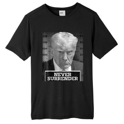 Trump Mug Shot - Donald Trump Mug Shot - Never Surrender Tall Fusion ChromaSoft Performance T-Shirt