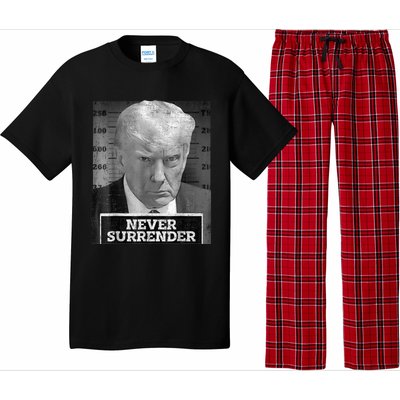 Trump Mug Shot - Donald Trump Mug Shot - Never Surrender Pajama Set