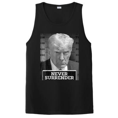 Trump Mug Shot - Donald Trump Mug Shot - Never Surrender PosiCharge Competitor Tank