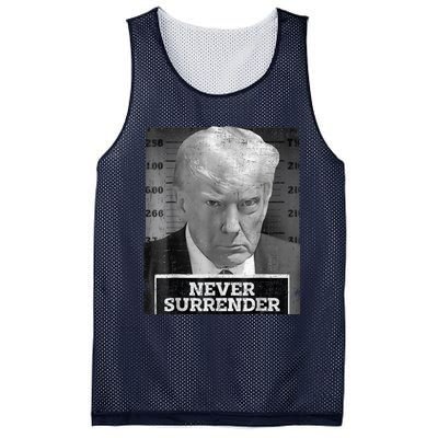 Trump Mug Shot - Donald Trump Mug Shot - Never Surrender Mesh Reversible Basketball Jersey Tank