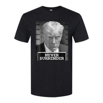 Trump Mug Shot - Donald Trump Mug Shot - Never Surrender Softstyle CVC T-Shirt