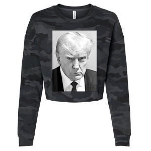 Trump Mug Shot Donald Trump Mug Shot Cropped Pullover Crew