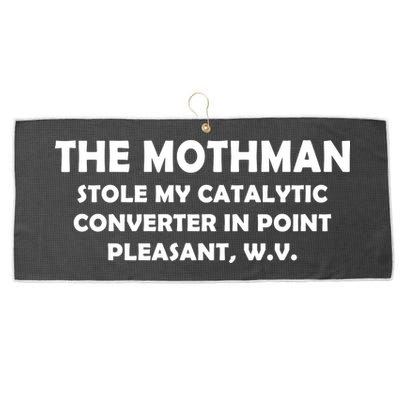 The Mothman Stole My Catalytic Converter Large Microfiber Waffle Golf Towel