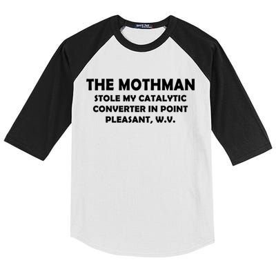 The Mothman Stole My Catalytic Converter Kids Colorblock Raglan Jersey