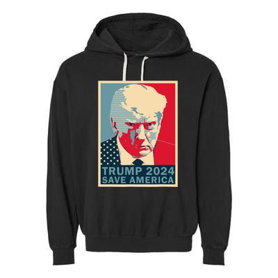 Trump Mug Shot 2024 Save America Trump Garment-Dyed Fleece Hoodie