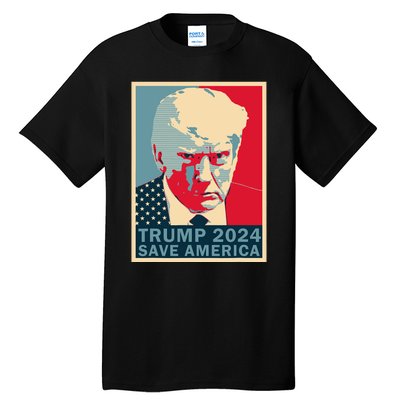 Trump Mug Shot 2024 Save America Trump Tall T-Shirt