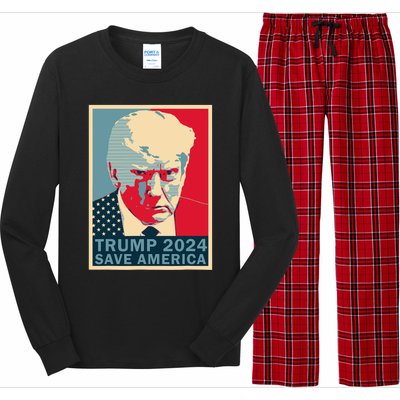 Trump Mug Shot 2024 Save America Trump Long Sleeve Pajama Set