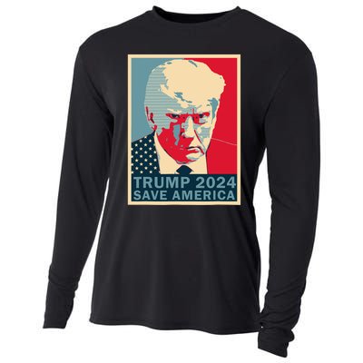 Trump Mug Shot 2024 Save America Trump Cooling Performance Long Sleeve Crew