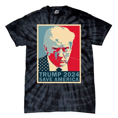 Trump Mug Shot 2024 Save America Trump Tie-Dye T-Shirt