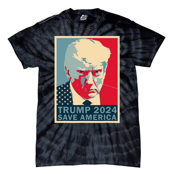 Trump Mug Shot 2024 Save America Trump Tie-Dye T-Shirt