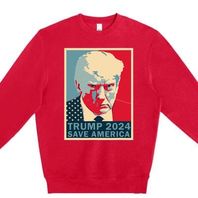 Trump Mug Shot 2024 Save America Trump Premium Crewneck Sweatshirt