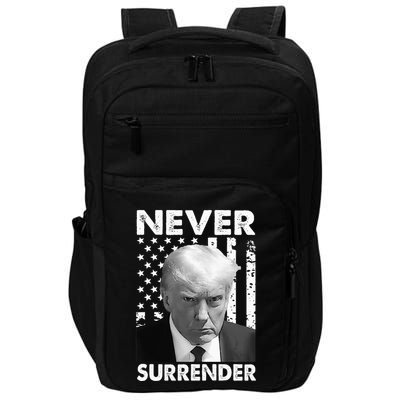 Trump Mug Shot Donald Trump Mug Shot Never Surrender Impact Tech Backpack