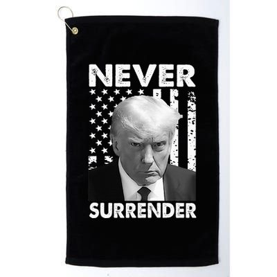 Trump Mug Shot Donald Trump Mug Shot Never Surrender Golf Towel