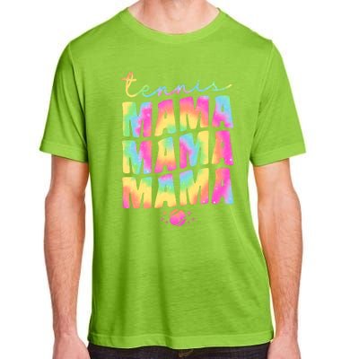 Tennis Mama Tie Dye Groovy Tennis Player Ball Mom Gift Adult ChromaSoft Performance T-Shirt