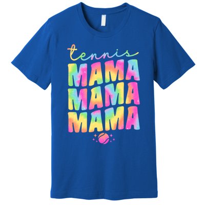 Tennis Mama Tie Dye Groovy Tennis Player Ball Mom Gift Premium T-Shirt