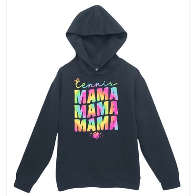 Tennis Mama Tie Dye Groovy Tennis Player Ball Mom Gift Urban Pullover Hoodie