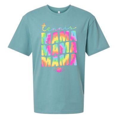 Tennis Mama Tie Dye Groovy Tennis Player Ball Mom Gift Sueded Cloud Jersey T-Shirt