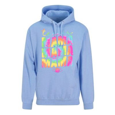 Tennis Mama Tie Dye Groovy Tennis Player Ball Mom Gift Unisex Surf Hoodie