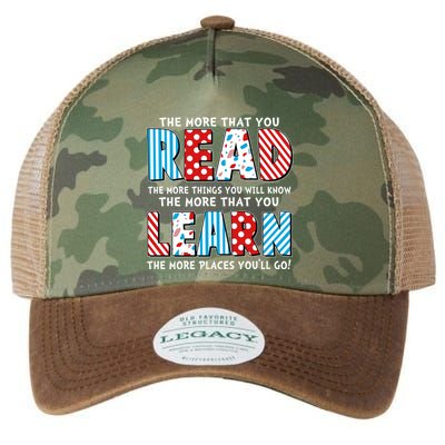 The More That You Read And Learn The More Places Youll Go Legacy Tie Dye Trucker Hat