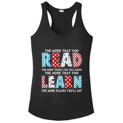 The More That You Read And Learn The More Places Youll Go Ladies PosiCharge Competitor Racerback Tank