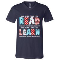 The More That You Read And Learn The More Places Youll Go V-Neck T-Shirt