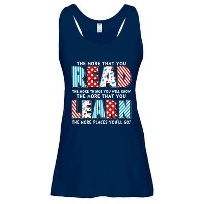 The More That You Read And Learn The More Places Youll Go Ladies Essential Flowy Tank