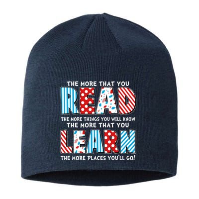 The More That You Read And Learn The More Places Youll Go Sustainable Beanie