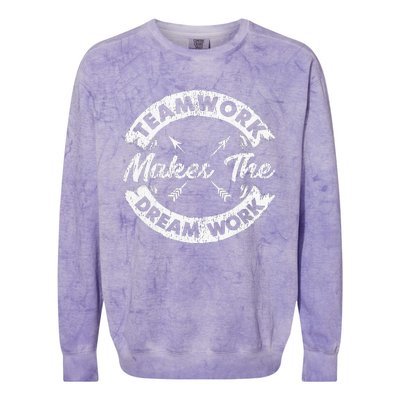 Teamwork Makes The Dream Work Team Motivational Colorblast Crewneck Sweatshirt