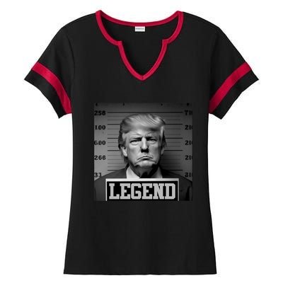 Trump Mugshot, Trump Mug Shot Ladies Halftime Notch Neck Tee