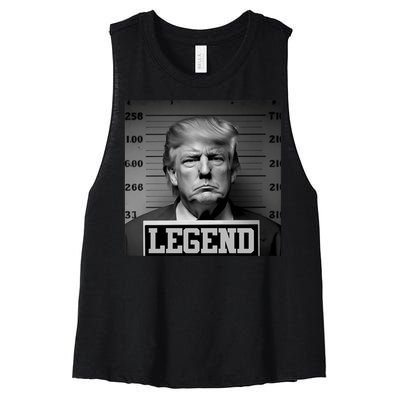 Trump Mugshot, Trump Mug Shot Women's Racerback Cropped Tank