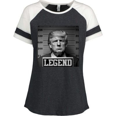 Trump Mugshot, Trump Mug Shot Enza Ladies Jersey Colorblock Tee