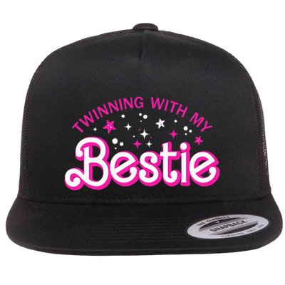 Twin Matching Twins Day Friend Twinning With My Bestie Flat Bill Trucker Hat