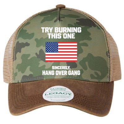 Tom Macdonald Try Burning This One Sincerely Hang Over Gang Legacy Tie Dye Trucker Hat
