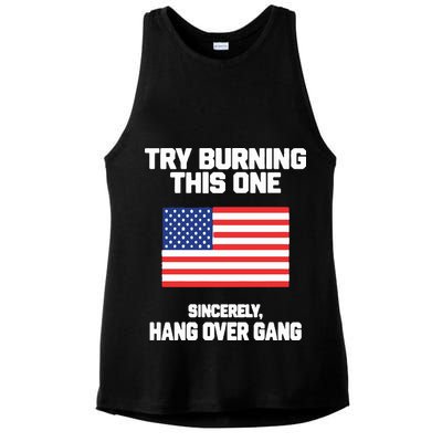 Tom Macdonald Try Burning This One Sincerely Hang Over Gang Ladies PosiCharge Tri-Blend Wicking Tank