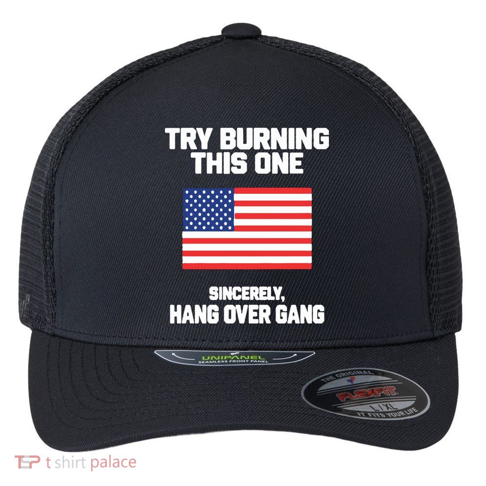 Tom Macdonald Try Burning This One Sincerely Hang Over Gang Flexfit Unipanel Trucker Cap