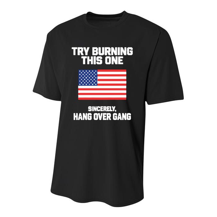 Tom Macdonald Try Burning This One Sincerely Hang Over Gang Youth Performance Sprint T-Shirt