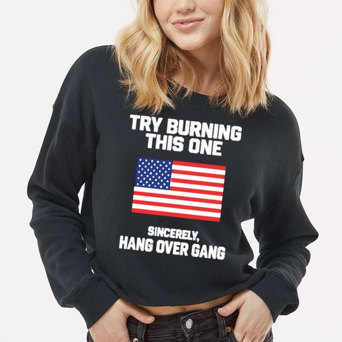 Tom Macdonald Try Burning This One Sincerely Hang Over Gang Cropped Pullover Crew