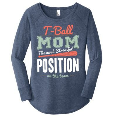 T-ball Mom The Most Stressful Position On The Team Teeball Women's Perfect Tri Tunic Long Sleeve Shirt