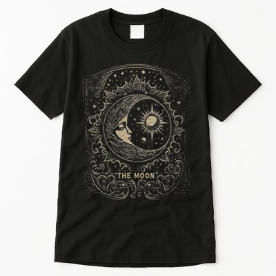 The Moon Tarot Card Goth Emo Occult Graphic Women Tall T-Shirt