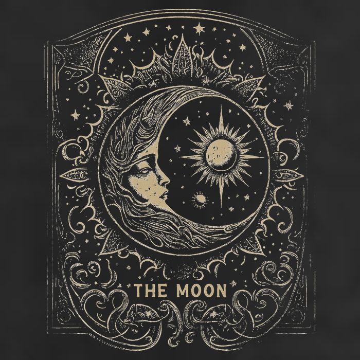 The Moon Tarot Card Goth Emo Occult Graphic Women 11oz C Handle Ceramic Mug