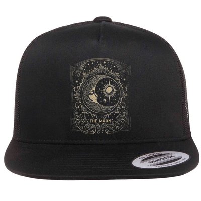 The Moon Tarot Card Goth Emo Occult Graphic Women Flatbill Hat