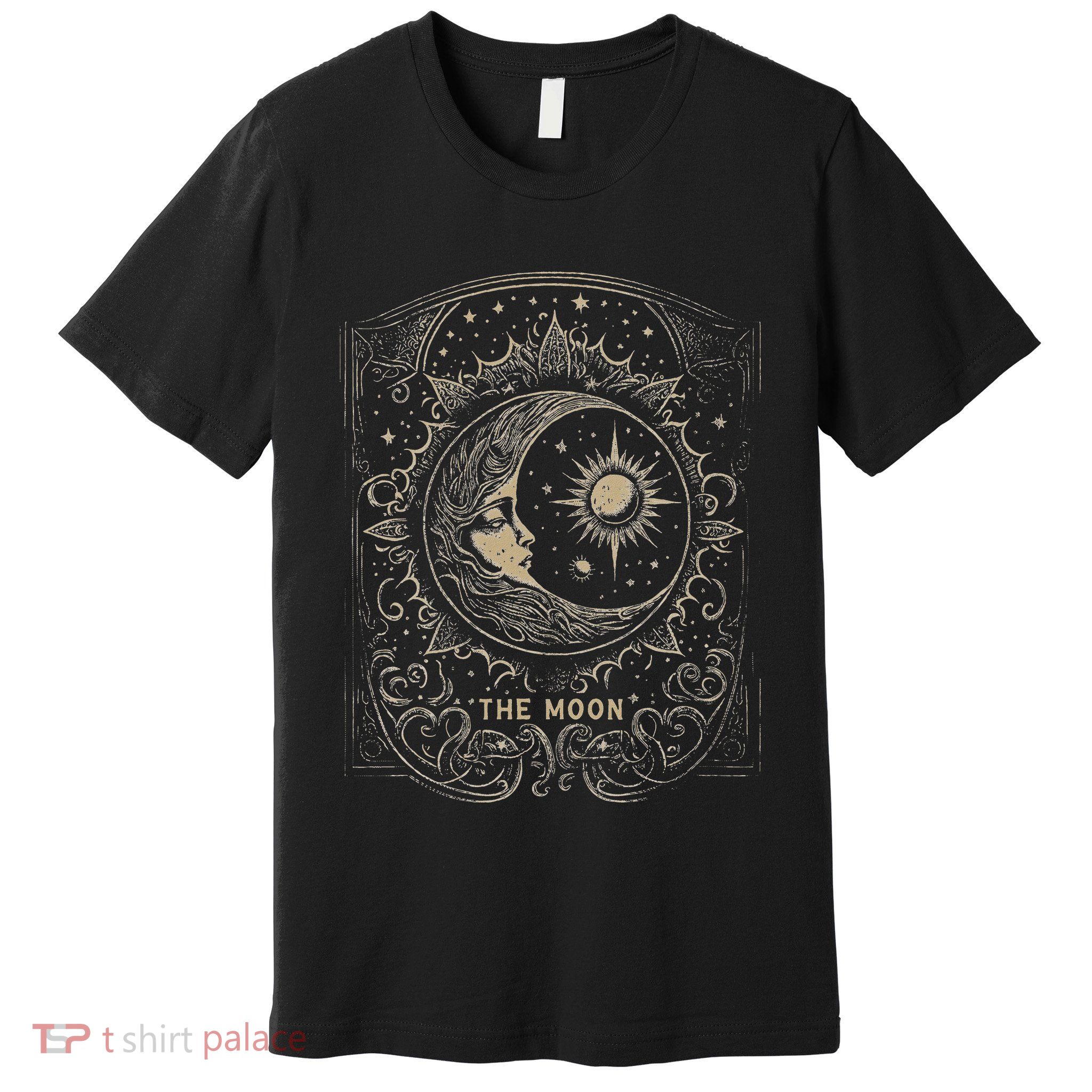 The Moon Tarot Card Goth Emo Occult Graphic Women Premium T-Shirt