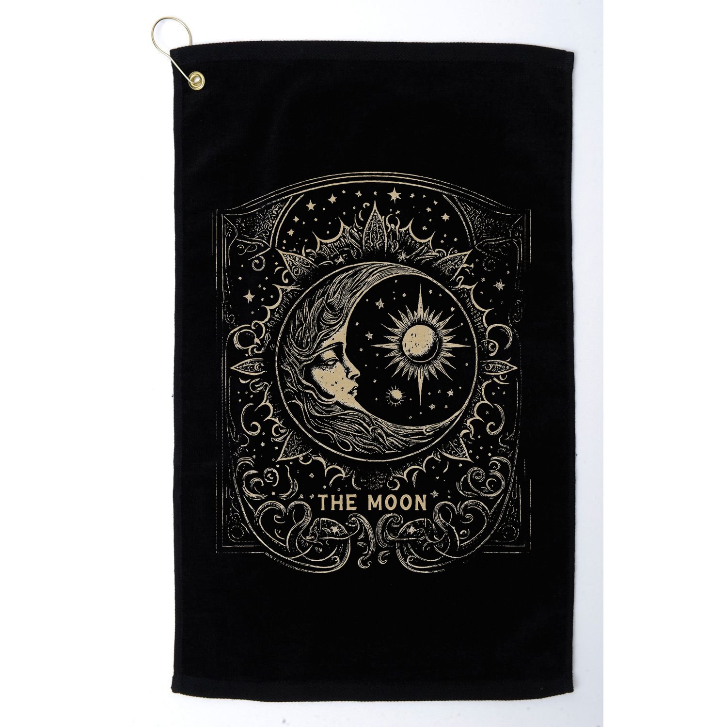 The Moon Tarot Card Goth Emo Occult Graphic Women Golf Towel