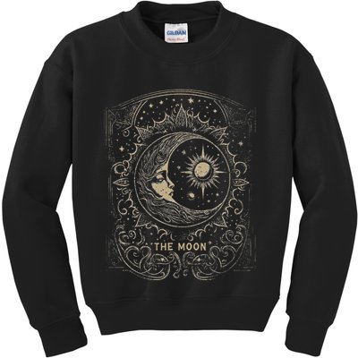The Moon Tarot Card Goth Emo Occult Graphic Women Kids Sweatshirt