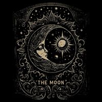 The Moon Tarot Card Goth Emo Occult Graphic Women Kids T-Shirt