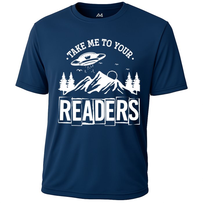 Take Me To Your Readers Bookworm Librarian Gift Reading Cooling Performance Crew T-Shirt